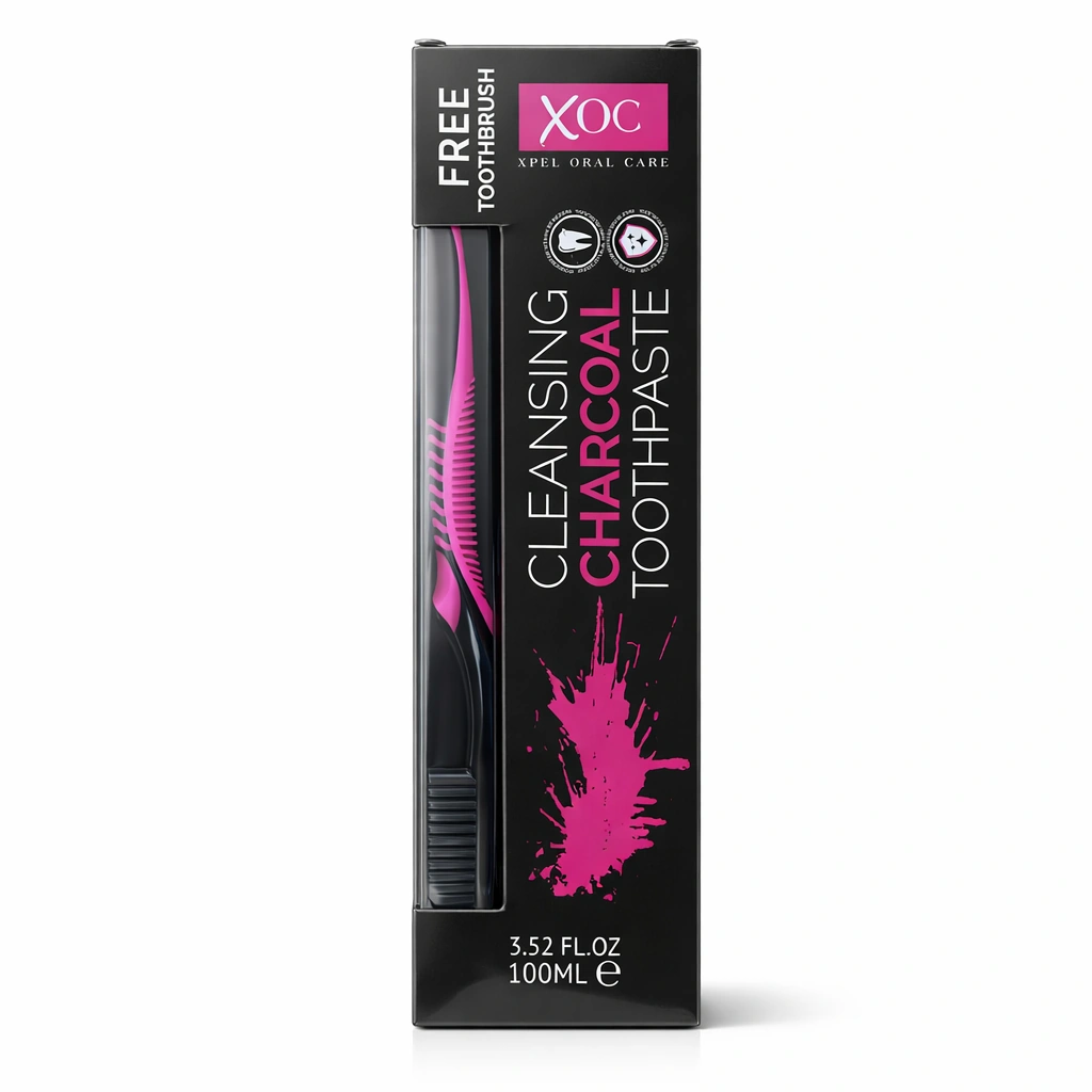 XOC Charcoal Toothpaste + Free Toothbrush 100 ml