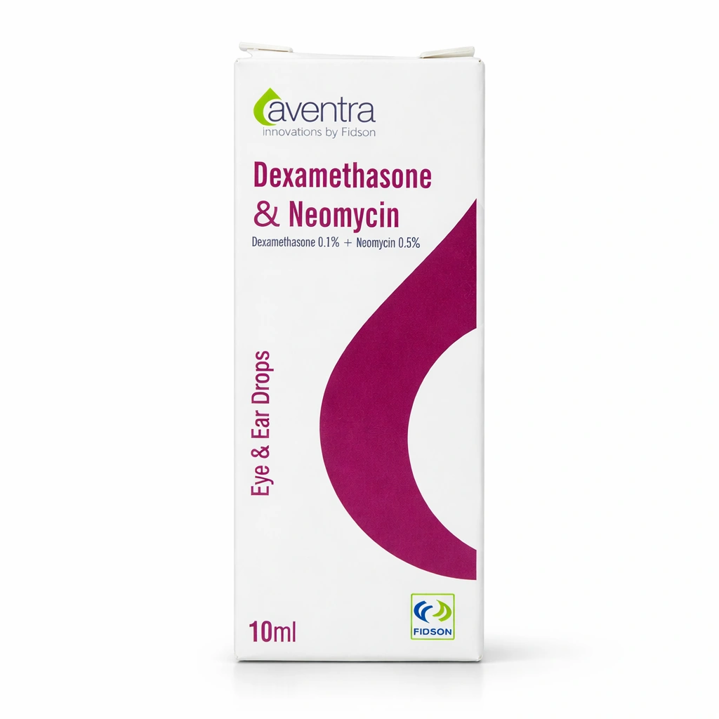 Aventra Dexamethasone 0.1% + Neomycin 0.5% Eye & Ear Drops 10 ml