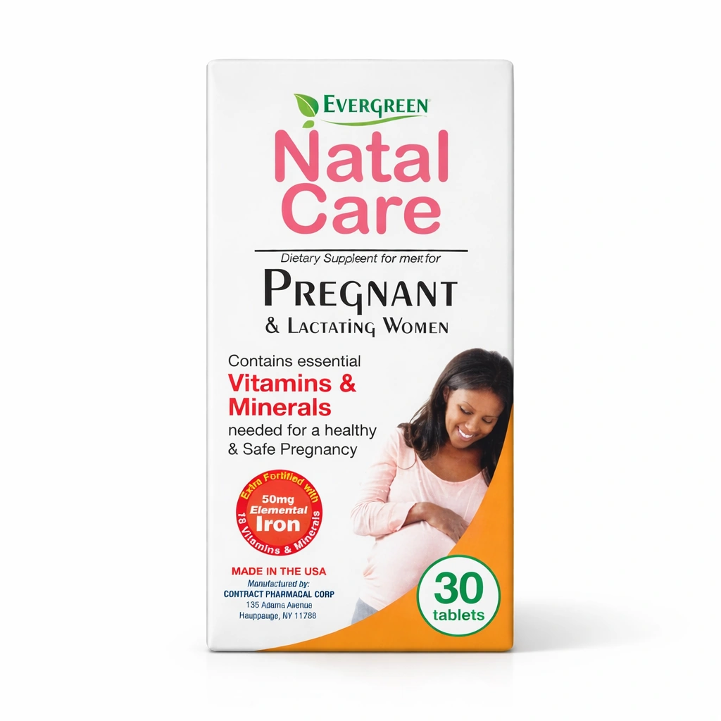 Evergreen Natal Care Prenatal Multivitamin Tablets x 30 Tablets