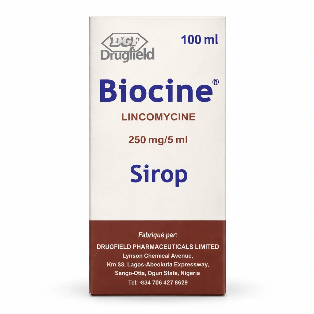 Biocine Lincomycin Hydrochloride 250 mg/5 ml Syrup 100 ml