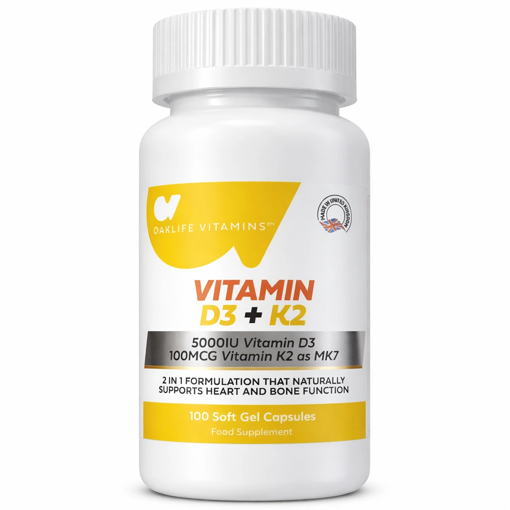 Oaklife Vitamin D3 + K2 5000 IU/100 mcg x 100 Softgels