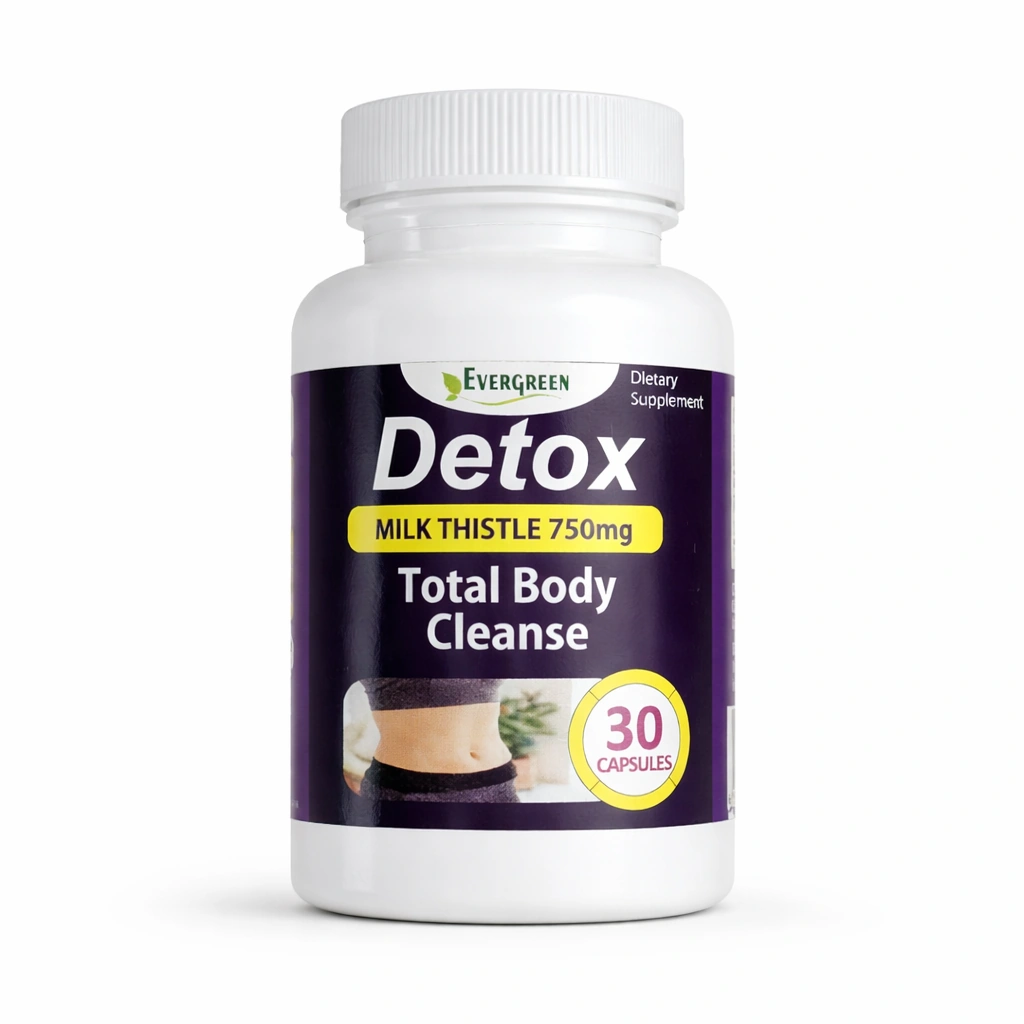 Evergreen Detox Total Body Cleanse Milk Thistle 750 mg x 30 Capsules