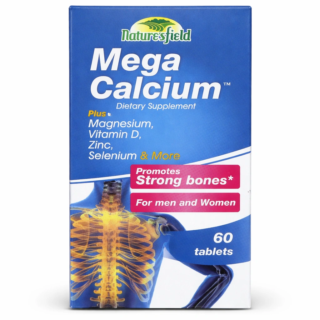 Nature's Field Mega Calcium Dietary Supplement x 60 Tablets