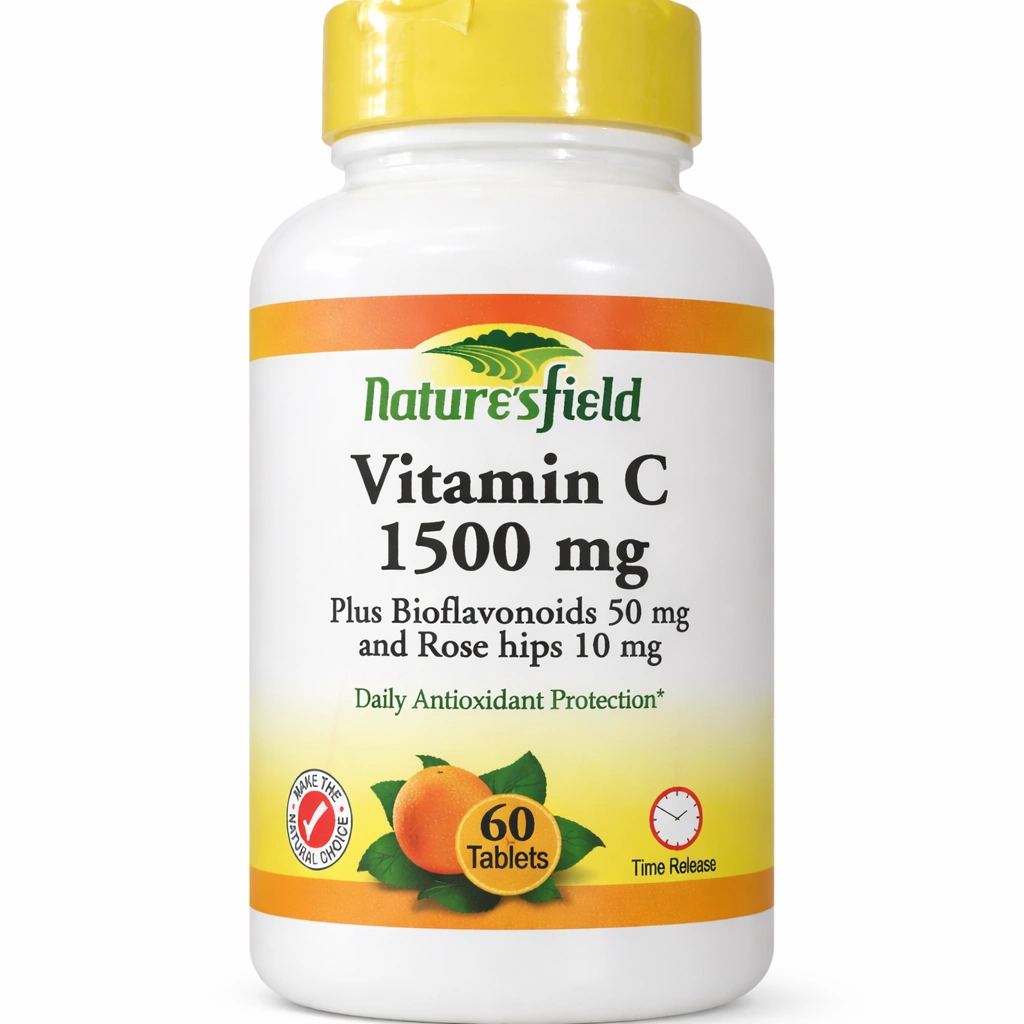 Nature's Field Vitamin C 1500 mg Time Release Chewable Tablets x 60 Tablets