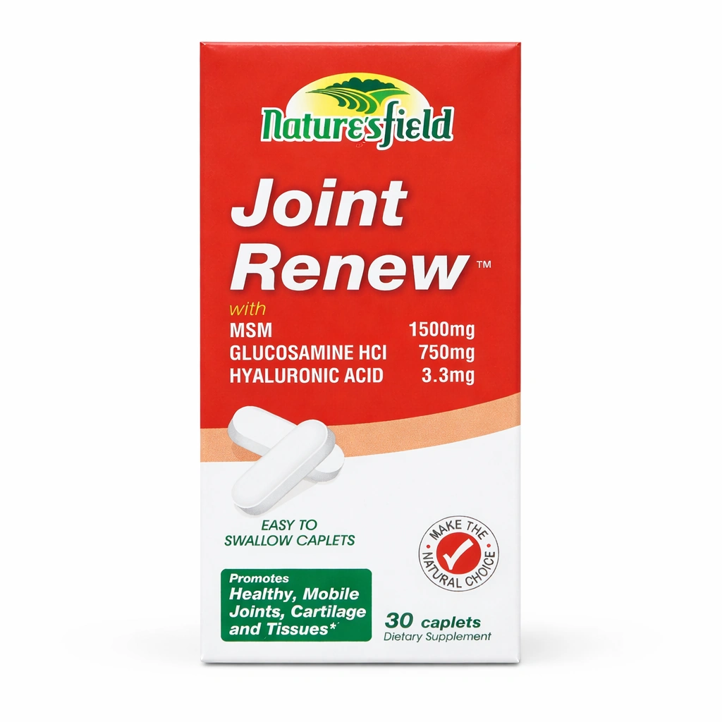 Nature's Field Joint Renew Caplets (MSM 1500 mg/Glucosamine HCl 750 mg/Hyaluronic Acid 3.3 mg) x 30 caplets