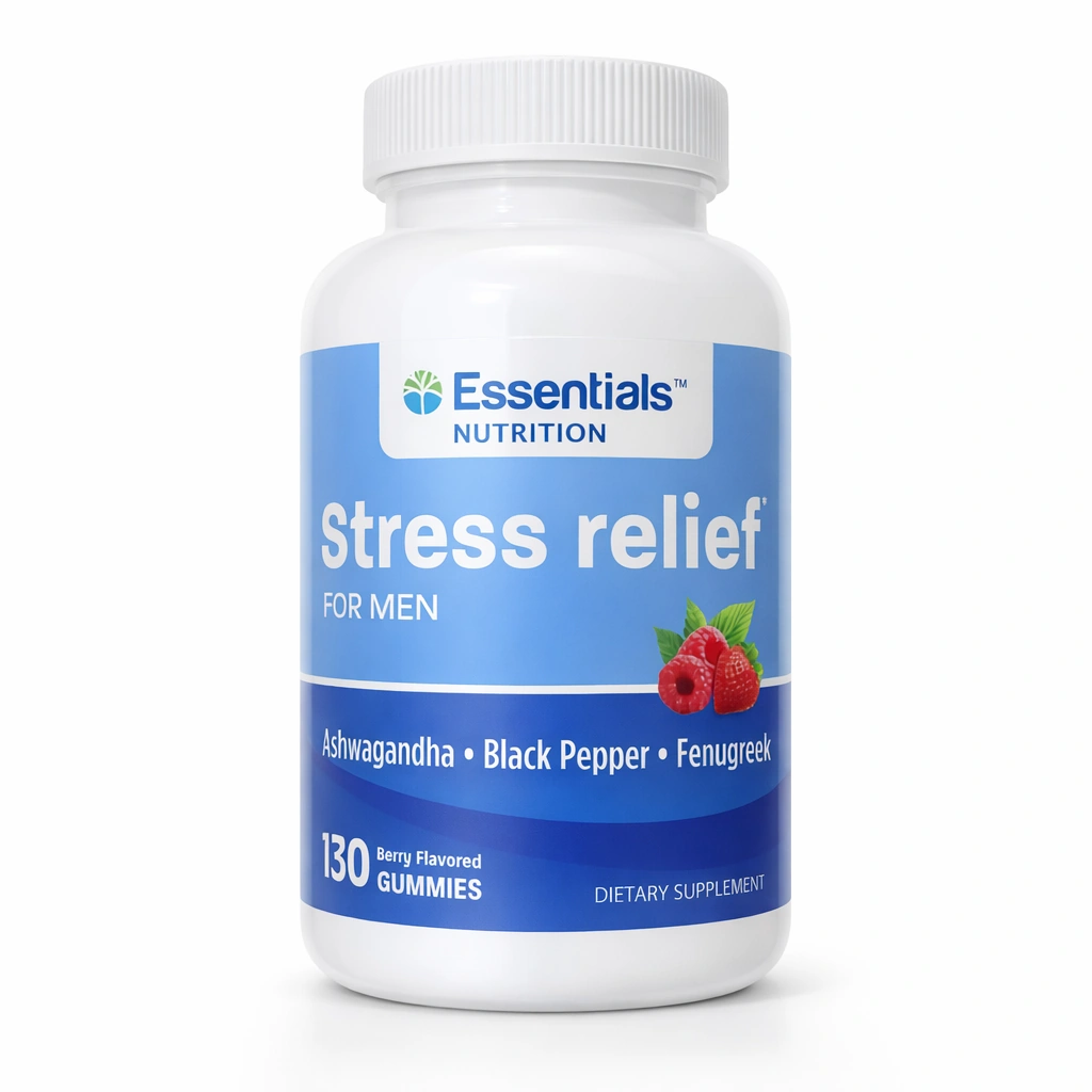Essentials Nutrition Stress Relief for Men Berry Flavored Gummies x 130 gummies