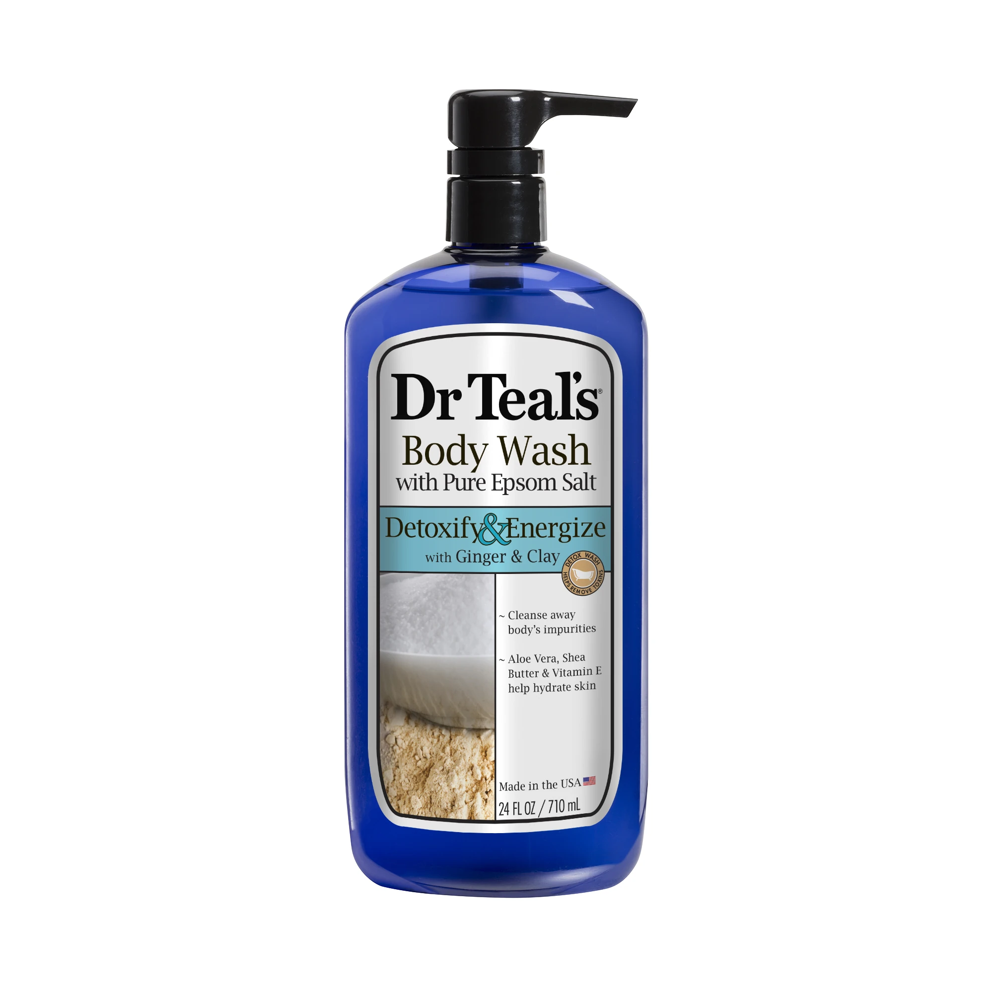 Dr Teal's Body Wash with Pure Epsom Salt 710 ml (24 fl oz) - Detoxify & Energize