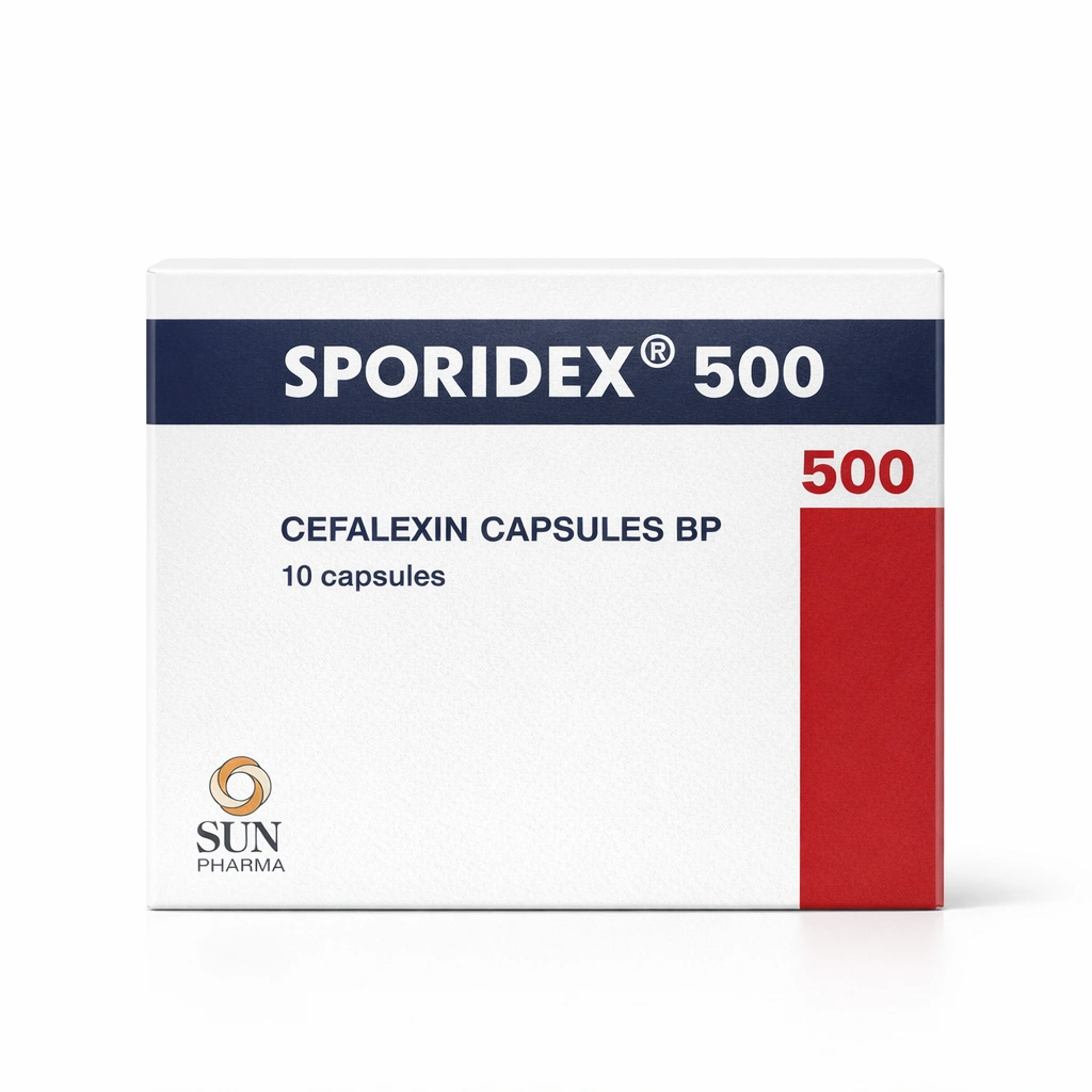 Sporidex Cefalexin 500 mg Capsules BP x 10 Capsules