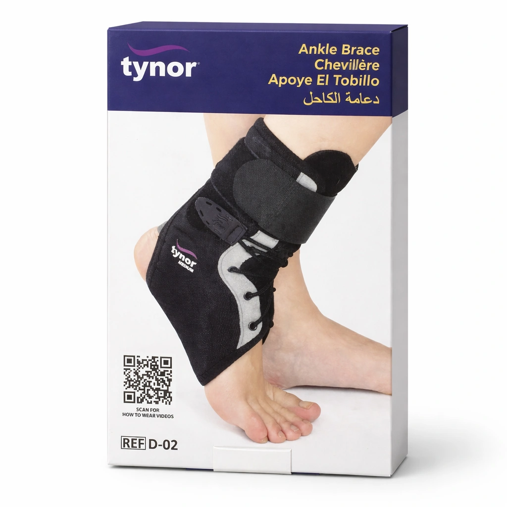Tynor Ankle Brace D-02 Medium (21-24 cm) x 1 brace
