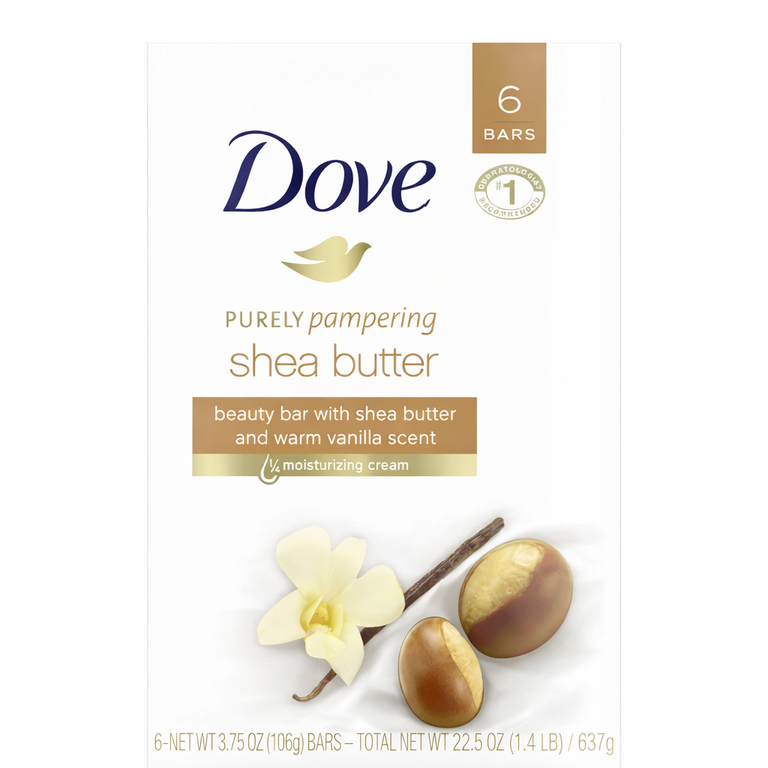 Dove Beauty Bar Shea Butter & Warm Vanilla 6 x 113 g (6 x 4 oz)