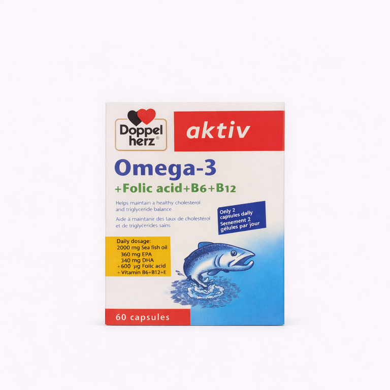 Doppelherz Aktiv Omega-3 + Folic Acid + B6 + B12