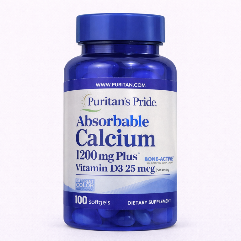 Puritan's Pride Absorbable Calcium 1200 mg with Vitamin D3 x 100 softgels