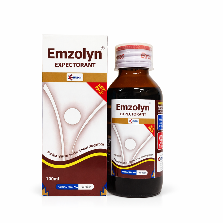 Emzor Emzolyn Expectorant Syrup (Diphenhydramine + Ammonium Chloride) 100 ml