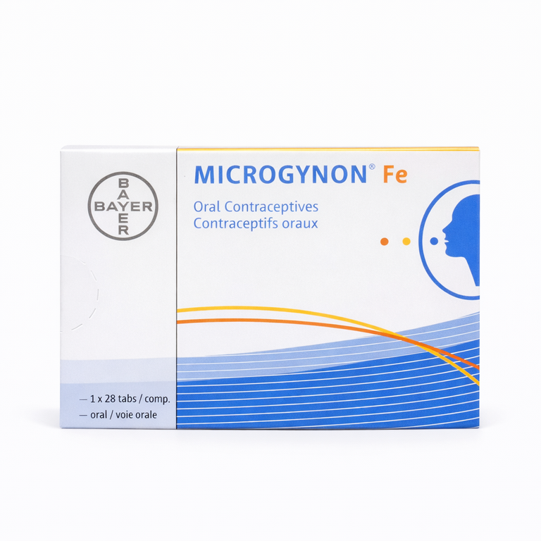 Bayer Microgynon Fe Contraceptive Tablets (Levonorgestrel + Ethinylestradiol + Iron) x 28 Tablets